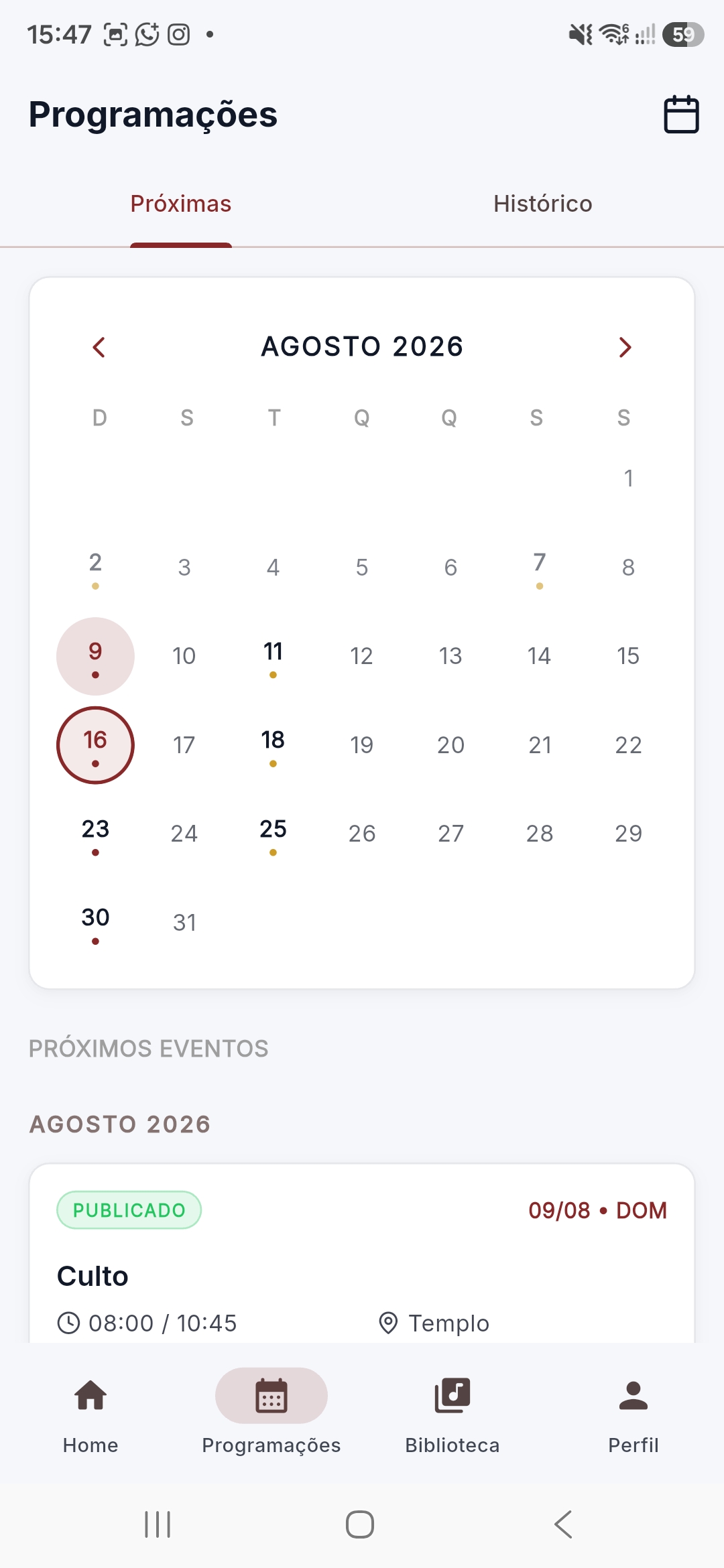 Programações do LouvorDeck